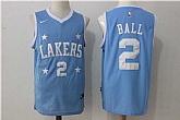 Nike Los Angeles Lakers #2 Lonzo Ball Light Blue Stitched Jersey,baseball caps,new era cap wholesale,wholesale hats
